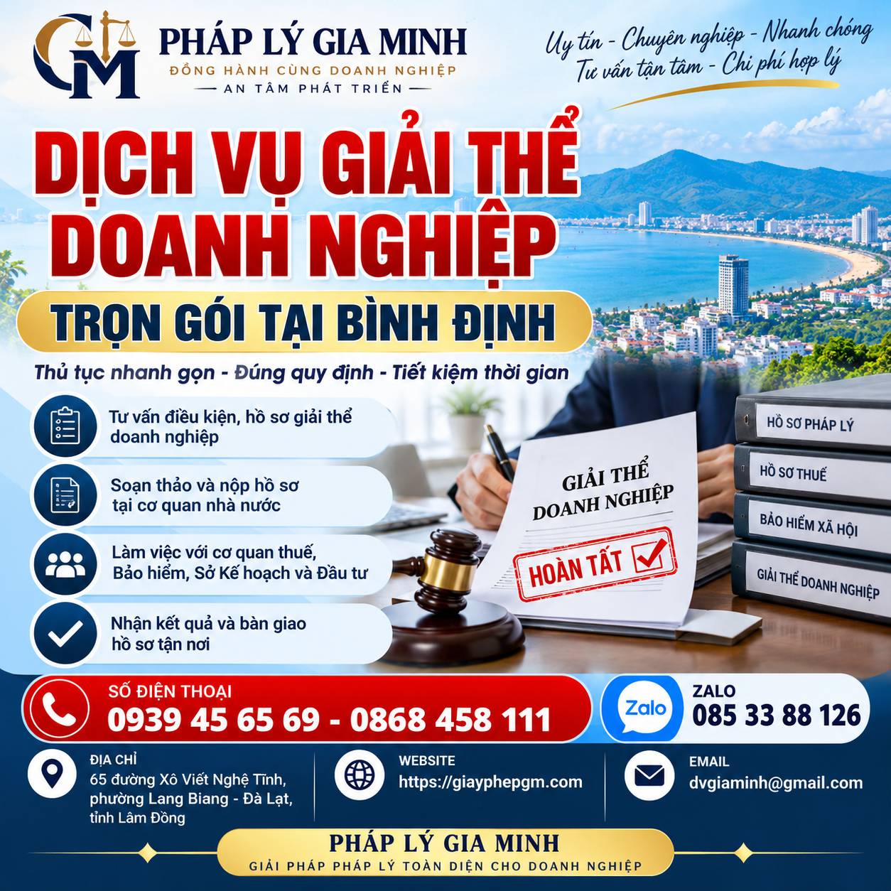Dịch vụ giải thể doanh nghiệp trọn gói tại Bình Định