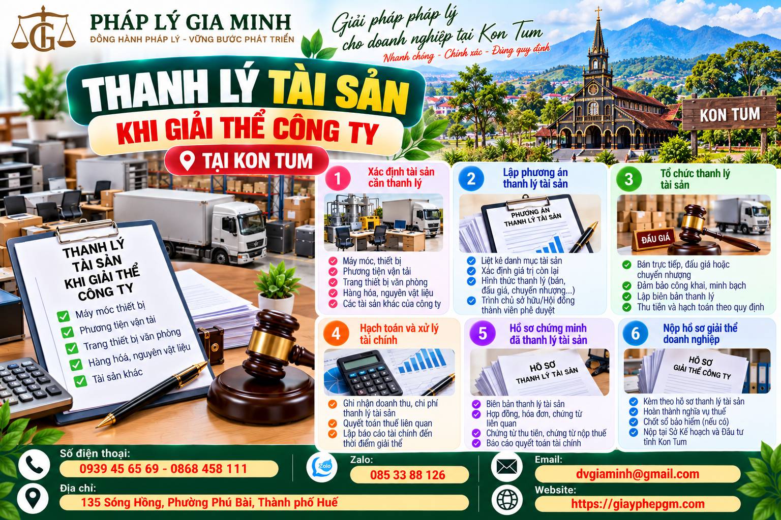 Giải thể công ty TNHH một thành viên tại Kon Tum 7 Thanh lý tài sản khi giải thể công ty tại Kon Tum