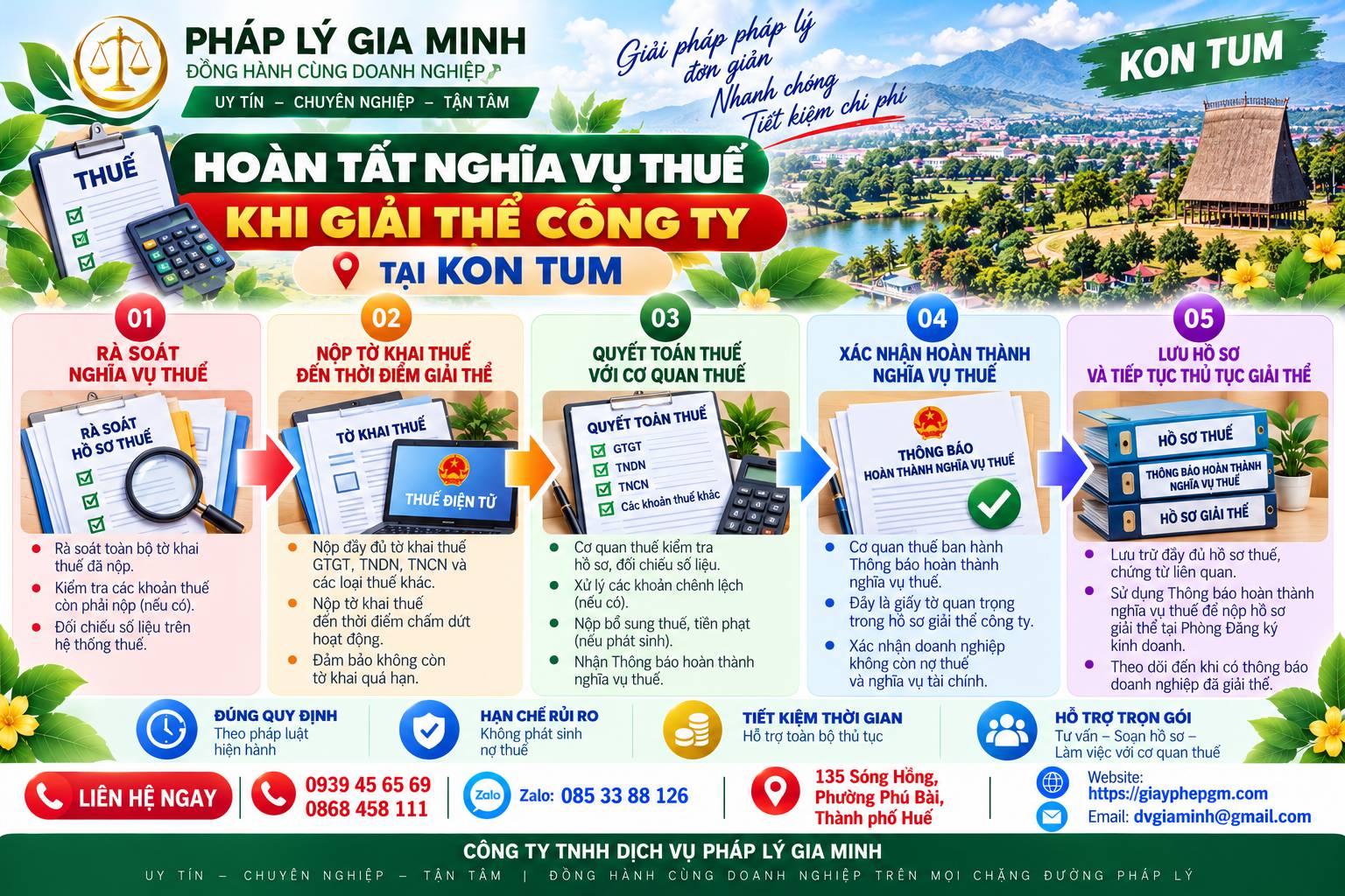 Giải thể công ty TNHH một thành viên tại Kon Tum 9 Hoàn tất nghĩa vụ thuế khi giải thể công ty tại Kon Tum