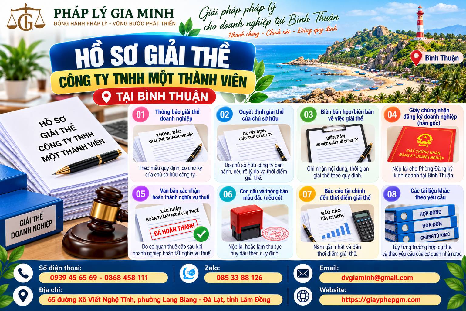 Hồ sơ giải thể công ty TNHH một thành viên tại Bình Thuận