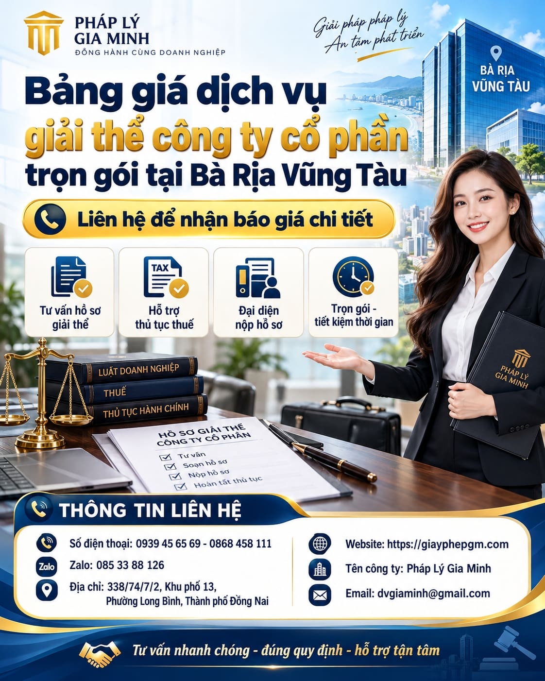 Bảng giá dịch vụ giải thể công ty cổ phần trọn gói tại Bà Rịa Vũng Tàu Bảng giá dịch vụ giải thể công ty cổ phần trọn gói tại Bà Rịa Vũng Tàu