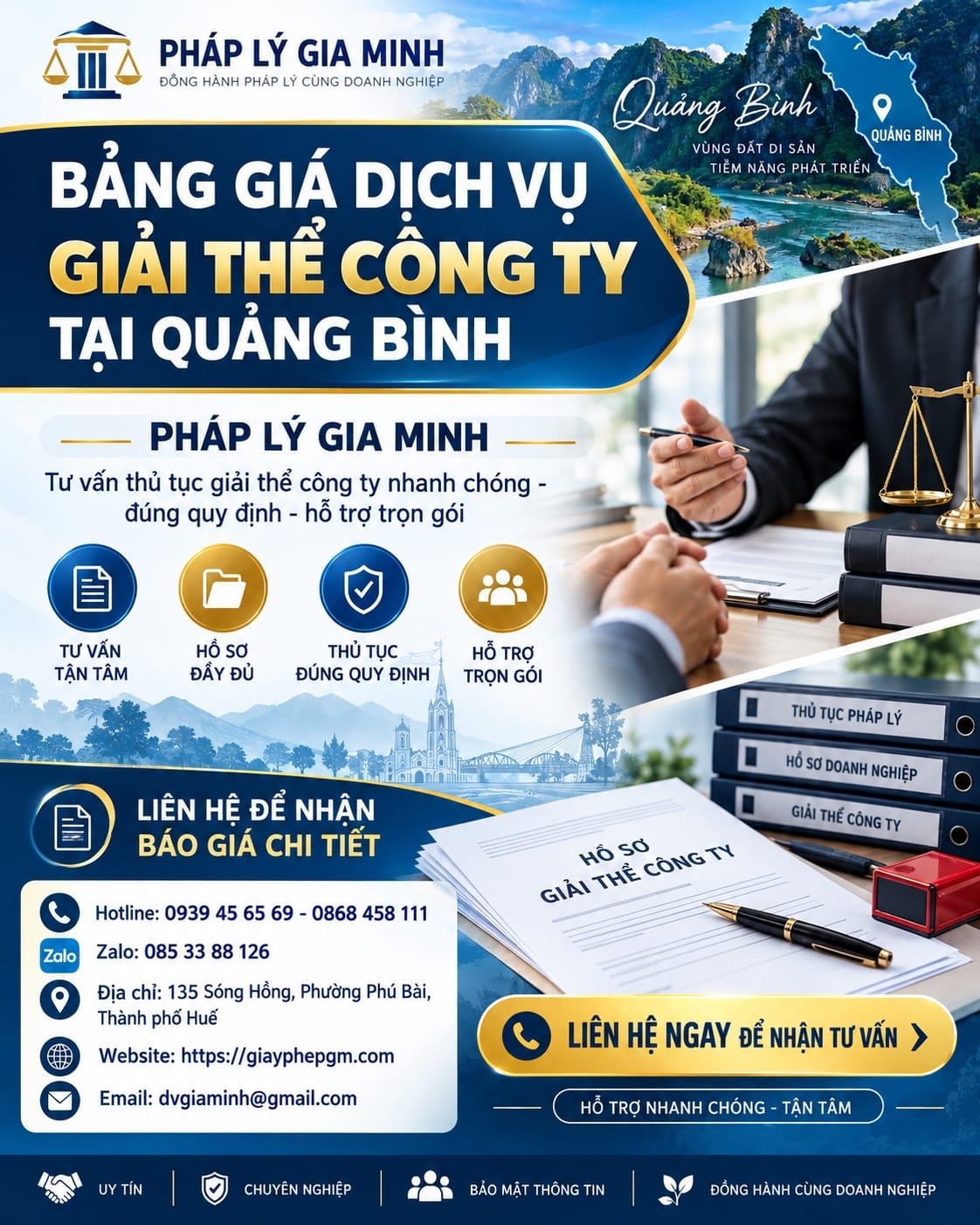 Bảng giá dịch vụ giải thể công ty tại Quảng Bình Bảng giá dịch vụ giải thể công ty tại Quảng Bình