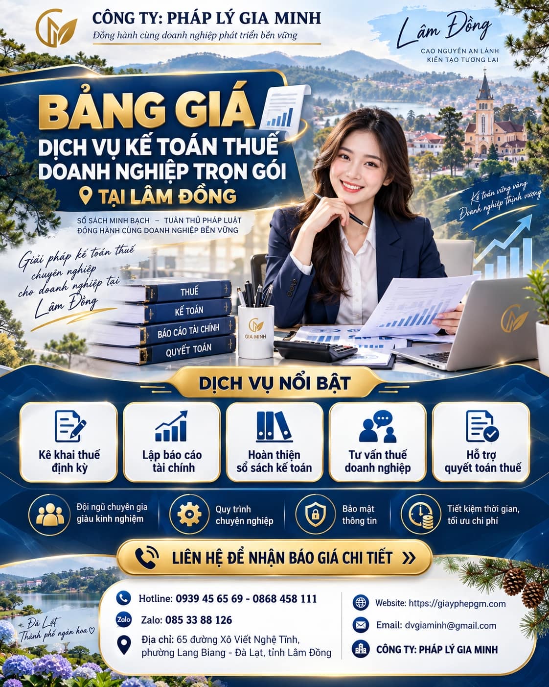Bảng giá dịch Vụ Kế Toán Thuế Doanh Nghiệp Trọn Gói Tại Lâm Đồng