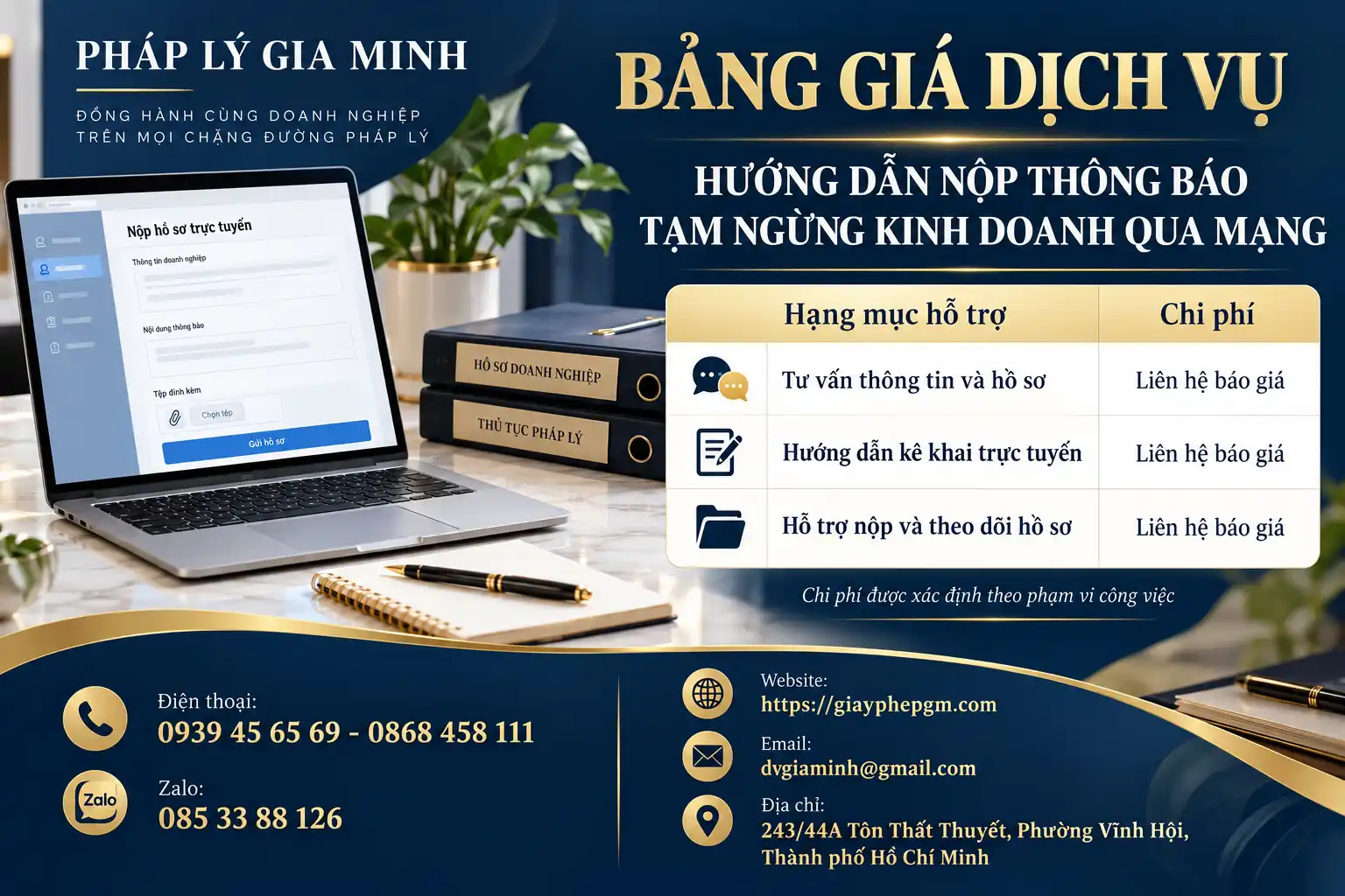 Bảng Giá Dịch Vụ Tạm Ngừng Kinh Doanh Qua Mạng Bảng Giá Dịch Vụ Tạm Ngừng Kinh Doanh Qua Mạng