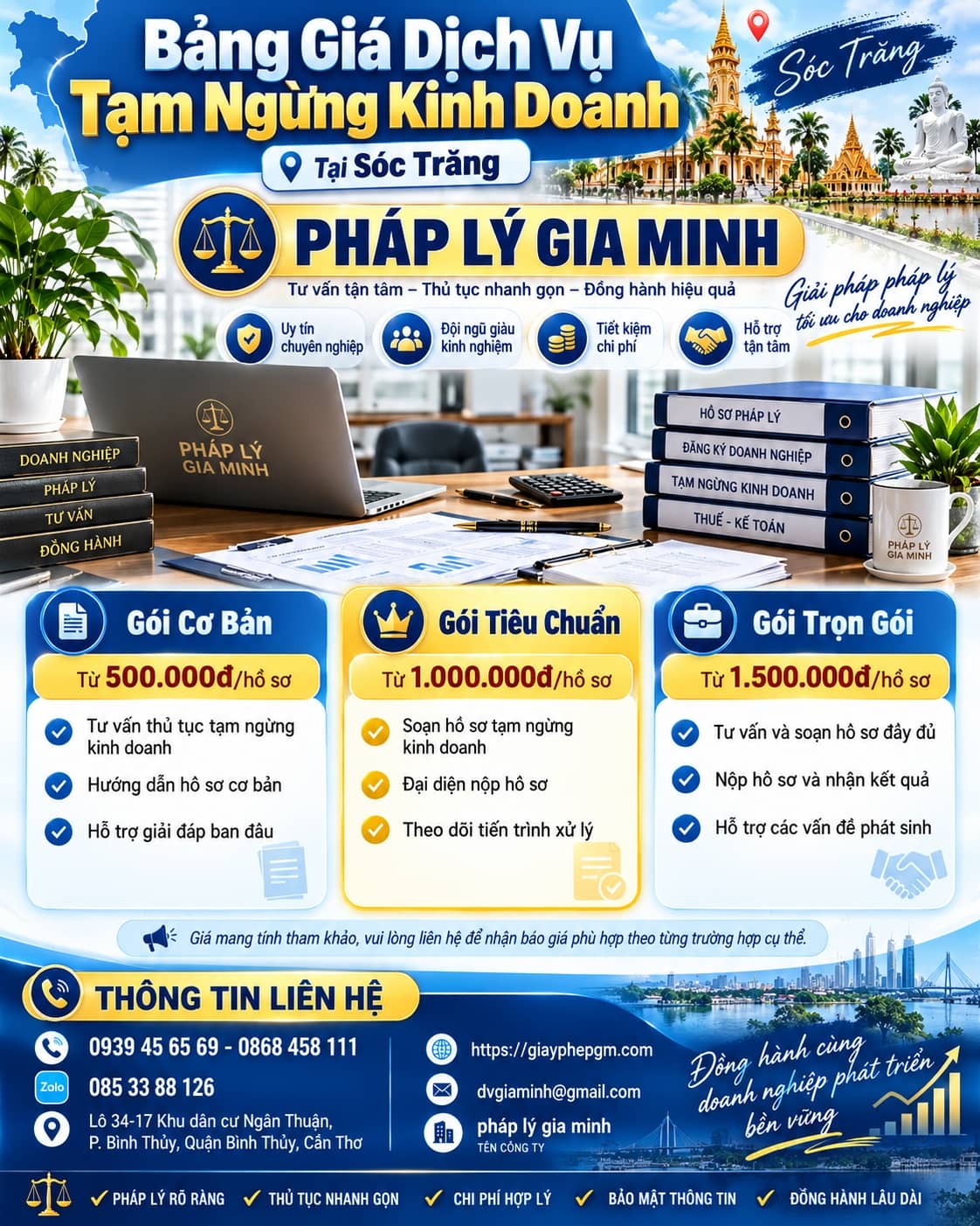 Bảng Giá Dịch Vụ Tạm Ngừng Kinh Doanh Tại Sóc Trăng