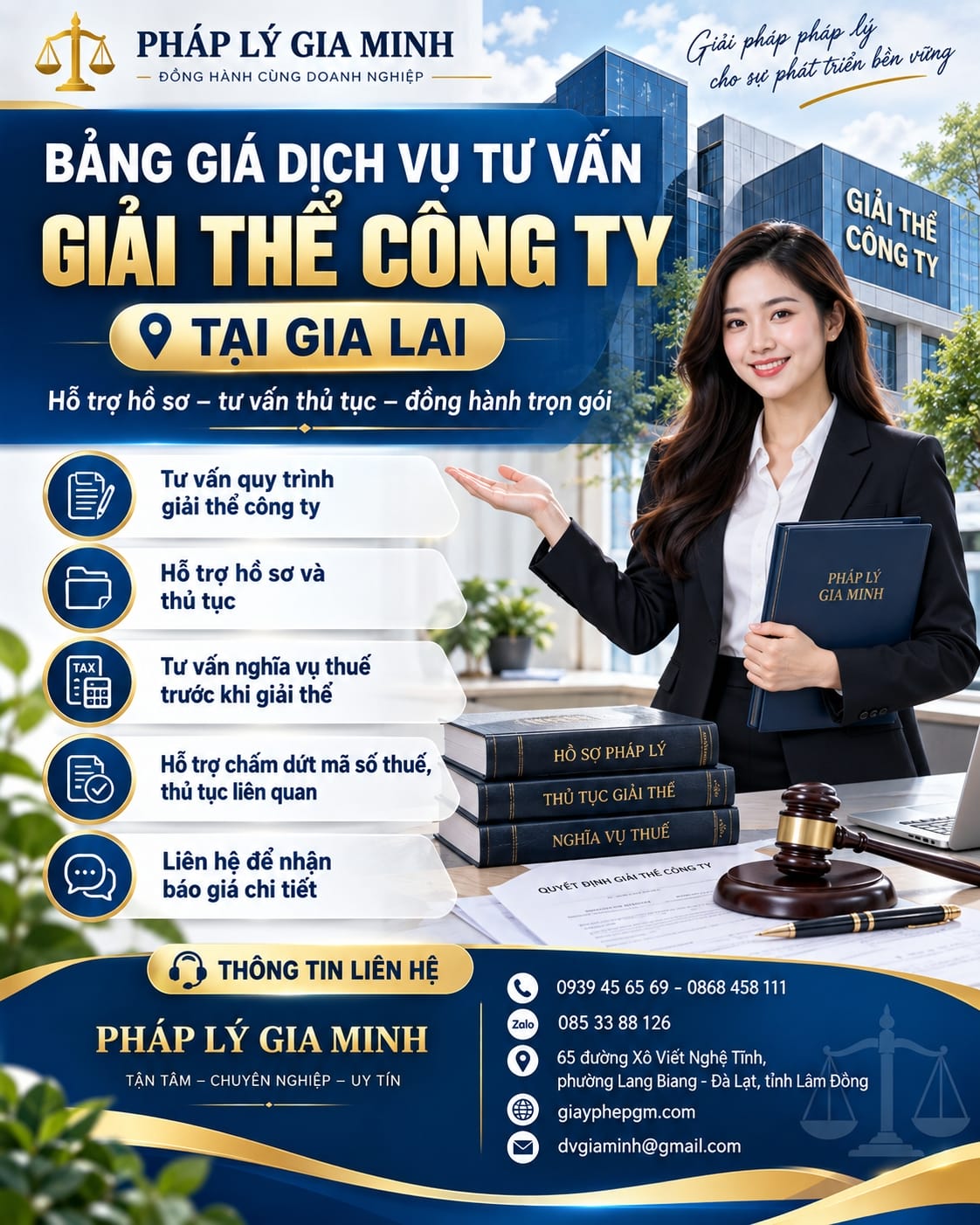 Bảng giá dịch vụ tư vấn giải thể công ty tại Gia Lai Bảng giá dịch vụ tư vấn giải thể công ty tại Gia Lai
