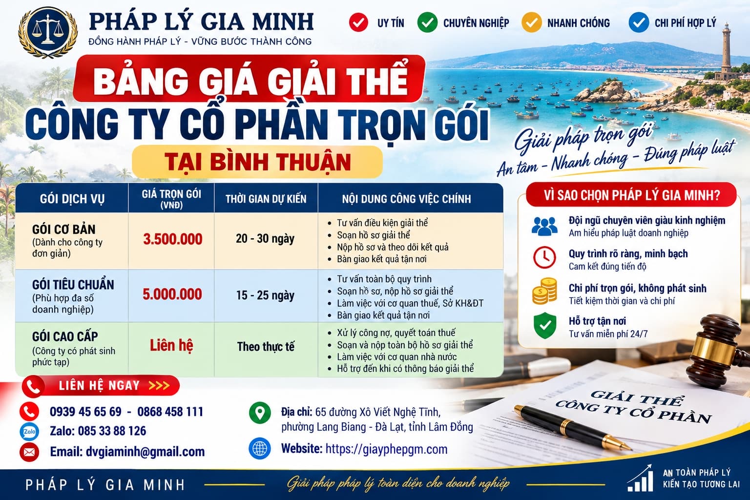 Dịch vụ giải thể công ty cổ phần trọn gói tại bình thuận 4 Bảng giá giải thể công ty cổ phần trọn gói tại Bình Thuận