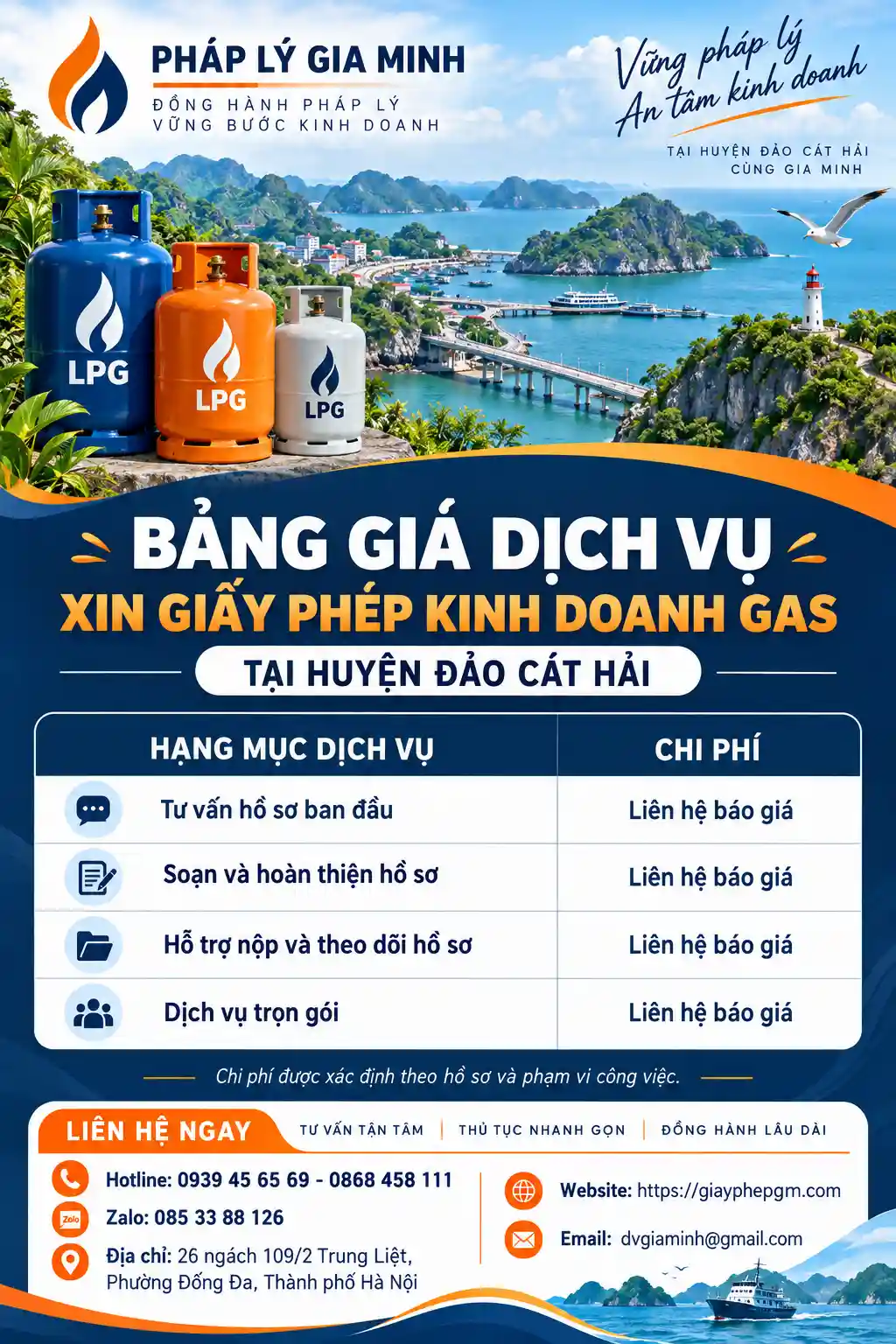 Bảng Giá Giấy Phép Kinh Doanh Gas Tại Cát Hải