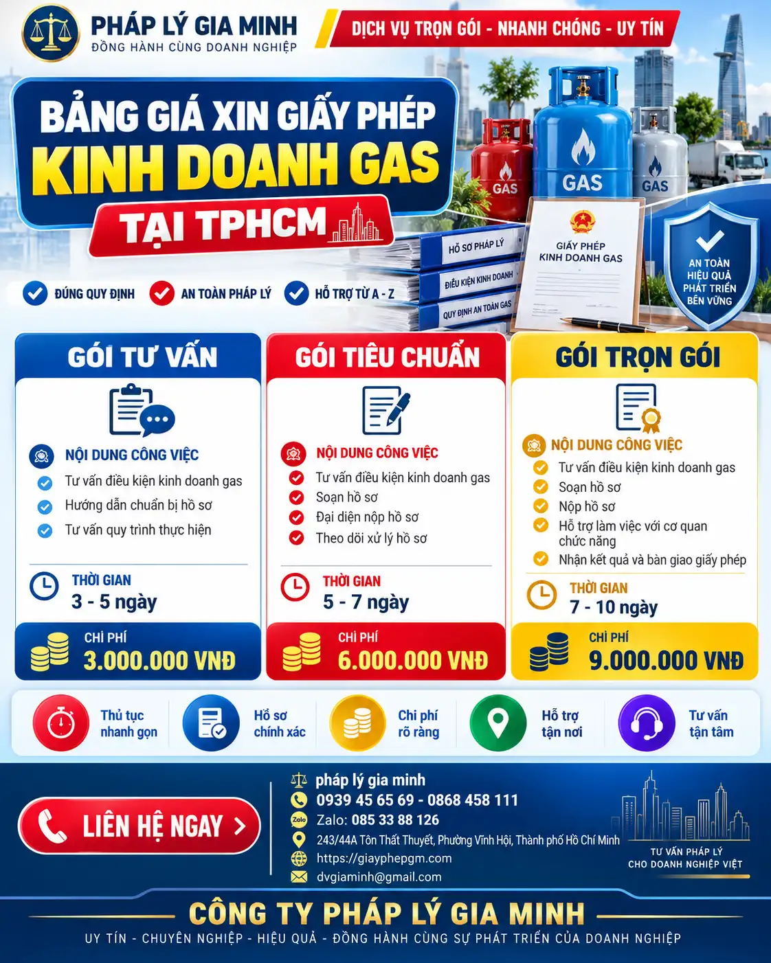 Bảng Giá Giấy Phép Kinh Doanh Gas TPHCM Bảng Giá Giấy Phép Kinh Doanh Gas TPHCM