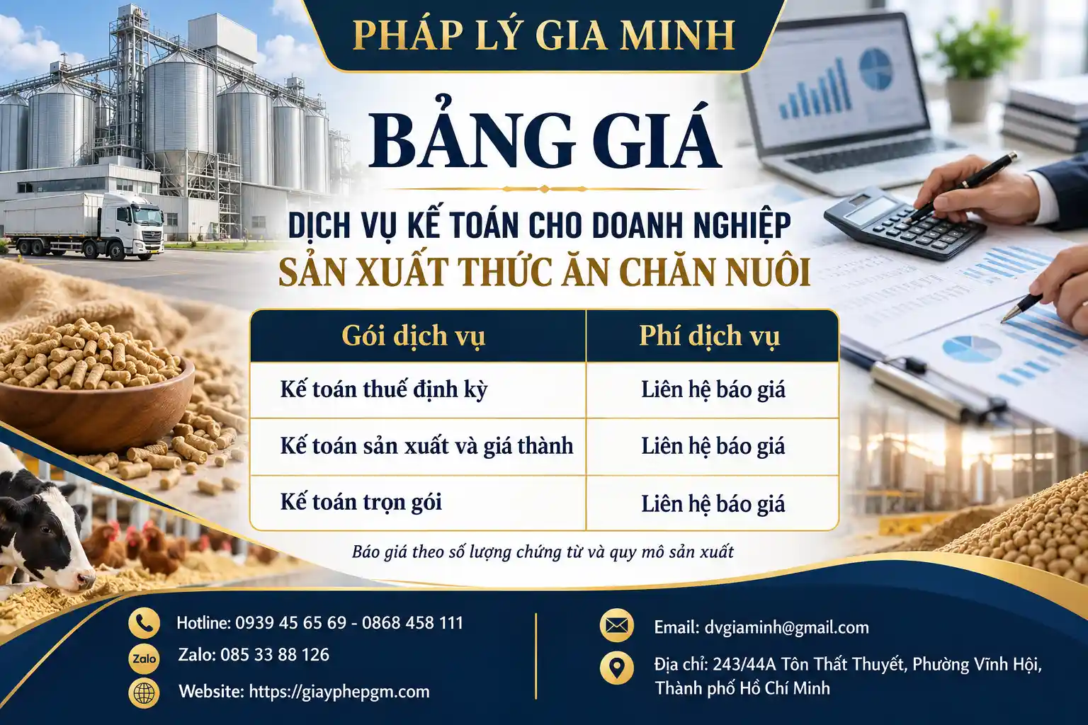 Bảng Giá Kế Toán Sản Xuất Thức Ăn Chăn Nuôi