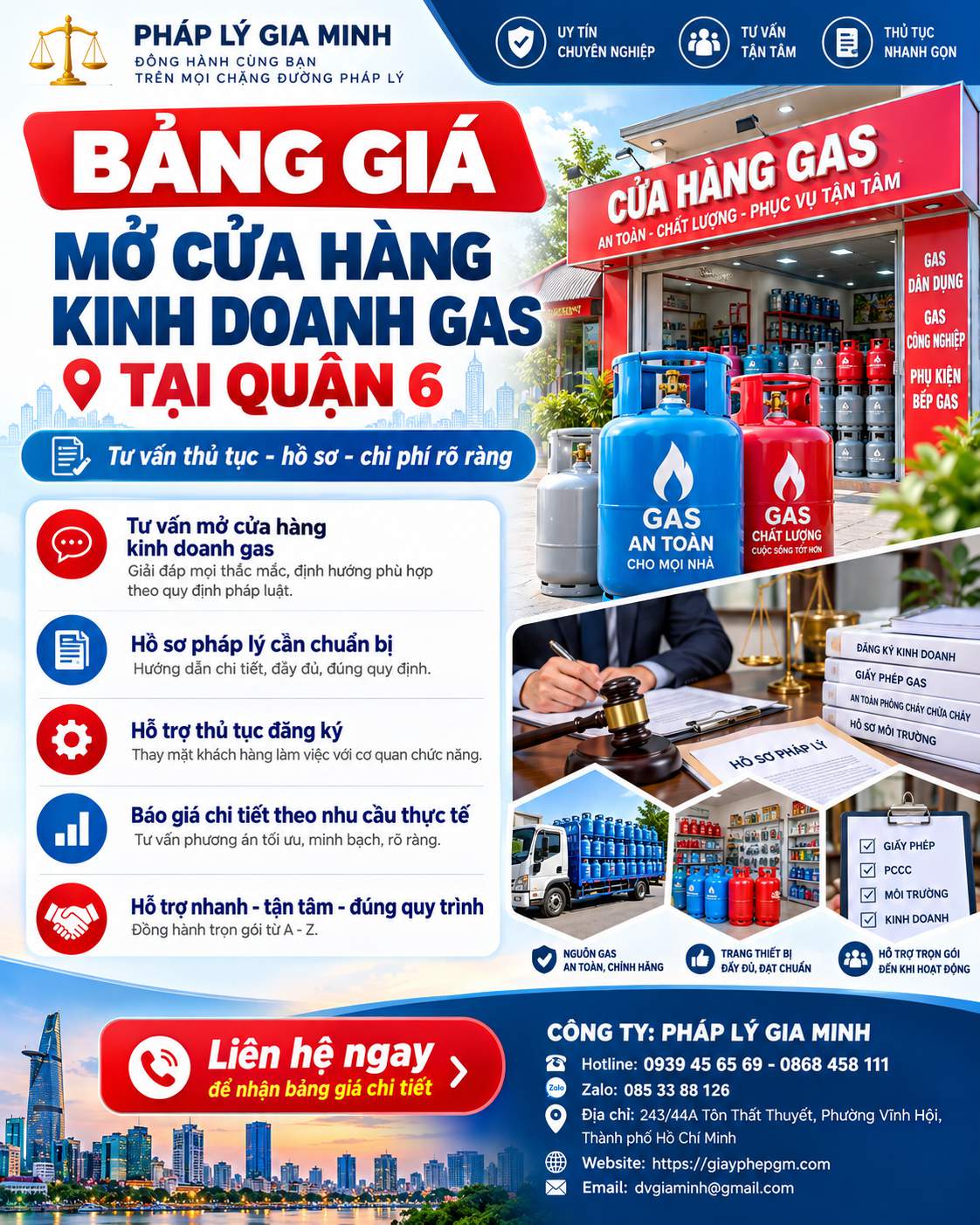 Bảng giá mở cửa hàng kinh doanh gas tại quận 6 Bảng giá mở cửa hàng kinh doanh gas tại quận 6