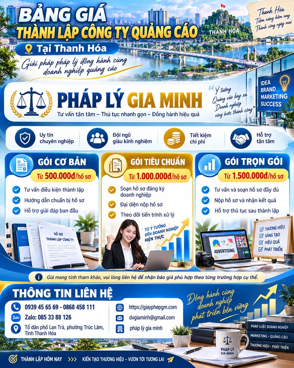 Bảng Giá Thành Lập Công Ty Quảng Cáo Tại Thanh Hóa