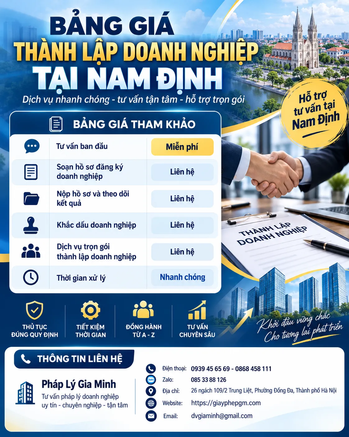 Bảng Giá Thành Lập Doanh Nghiệp Tại Nam Định Bảng Giá Thành Lập Doanh Nghiệp Tại Nam Định