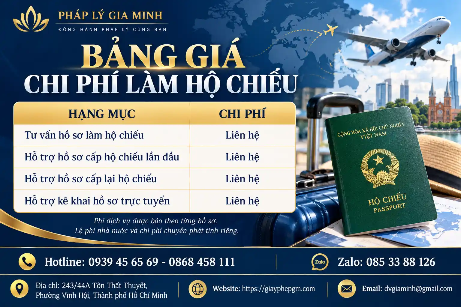 Bảng Giá Và Lệ Phí Làm Hộ Chiếu