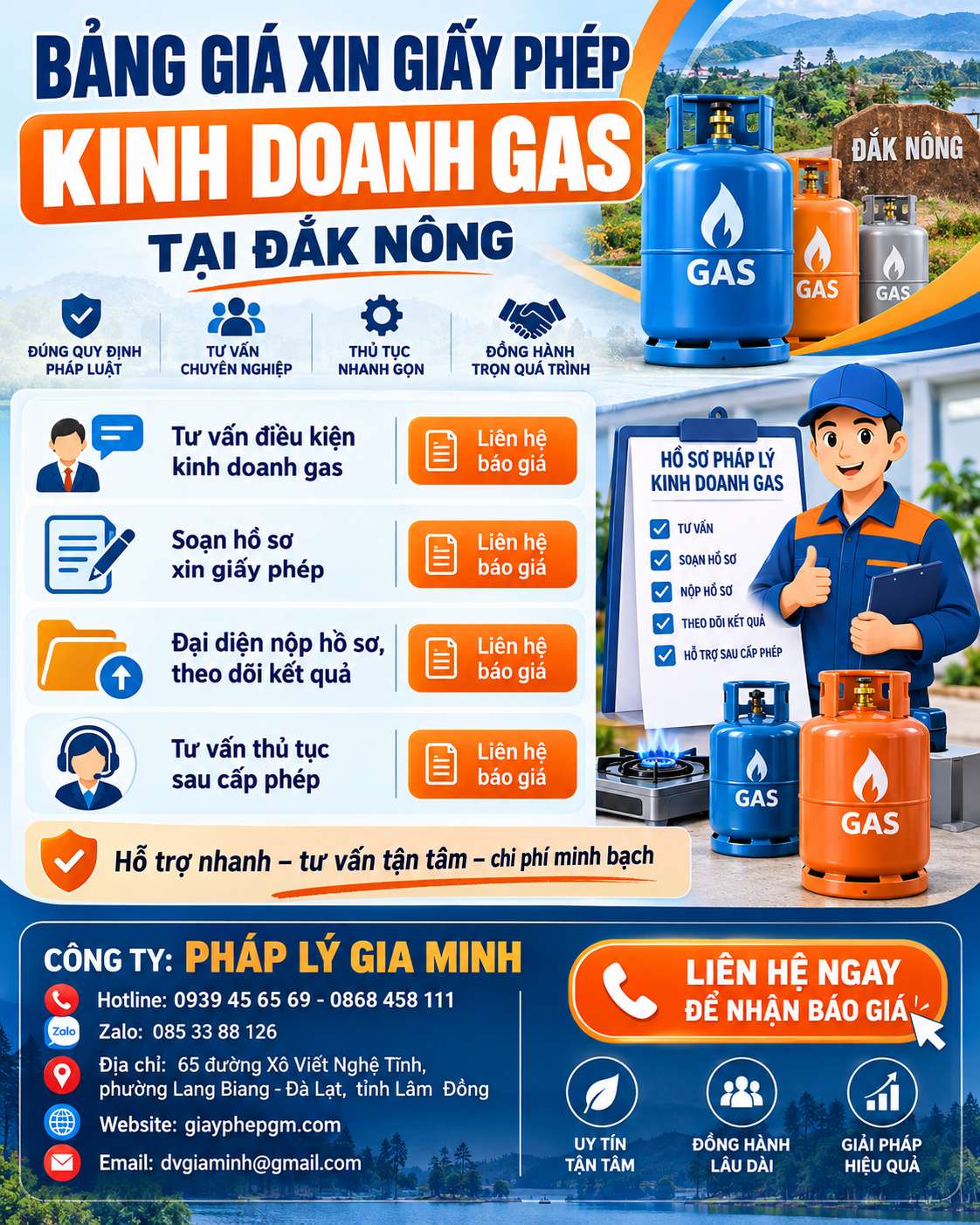 Bảng giá xin giấy phép kinh doanh gas tại Đắk Nông Bảng giá xin giấy phép kinh doanh gas tại Đắk Nông