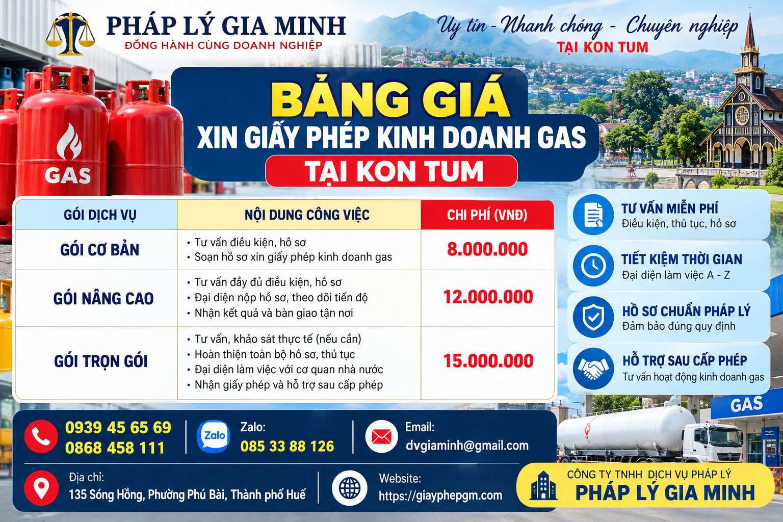 Bảng giá xin giấy phép kinh doanh gas tại Kon Tum Bảng giá xin giấy phép kinh doanh gas tại Kon Tum