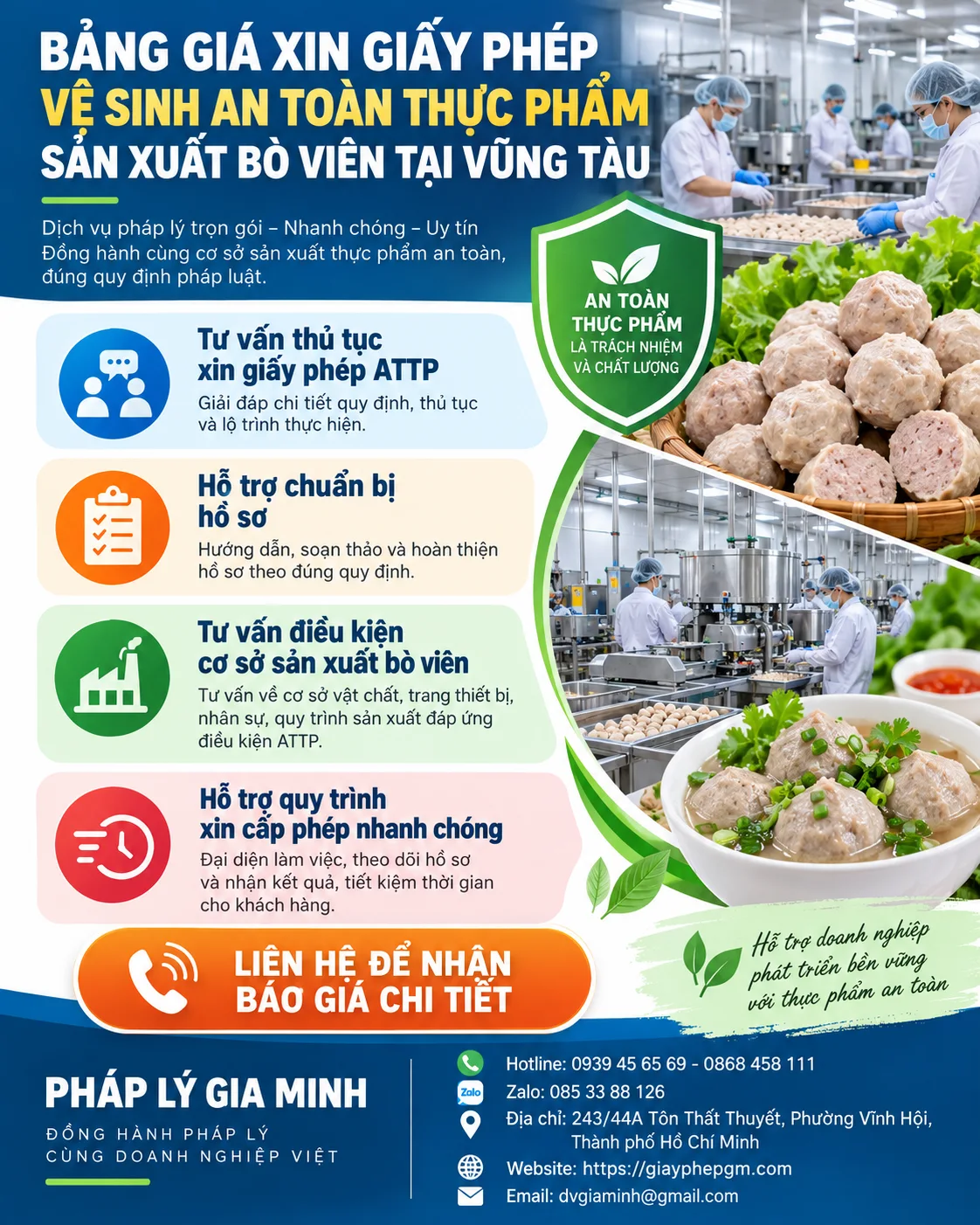 Bảng Giá Xin Giấy Phép Vệ Sinh An Toàn Thực Phẩm Sản Xuất Bò Viên Tại Vũng Tàu Bảng Giá Xin Giấy Phép Vệ Sinh An Toàn Thực Phẩm Sản Xuất Bò Viên Tại Vũng Tàu