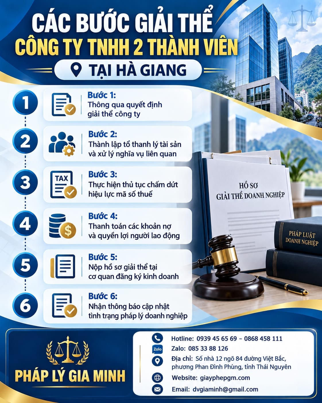 Các bước giải thể công ty TNHH 2 thành viên tại Hà Giang