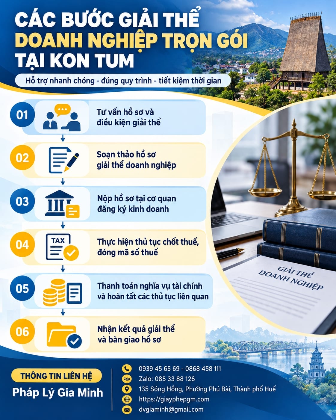 Các bước giải thể doanh nghiệp trọn gói tại Kon Tum