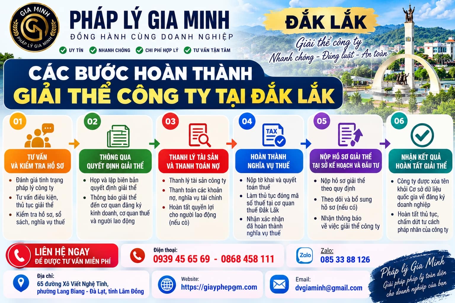Các bước hoàn thành giải thể công ty tại Đắk Lắk