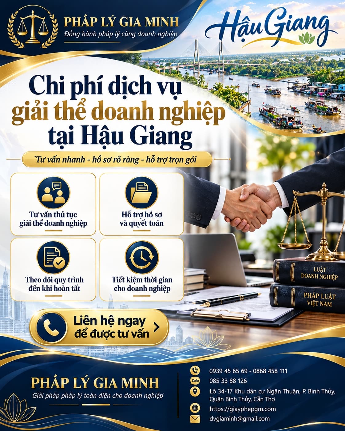 Chi phí dịch vụ giải thể doanh nghiệp tại Hậu Giang