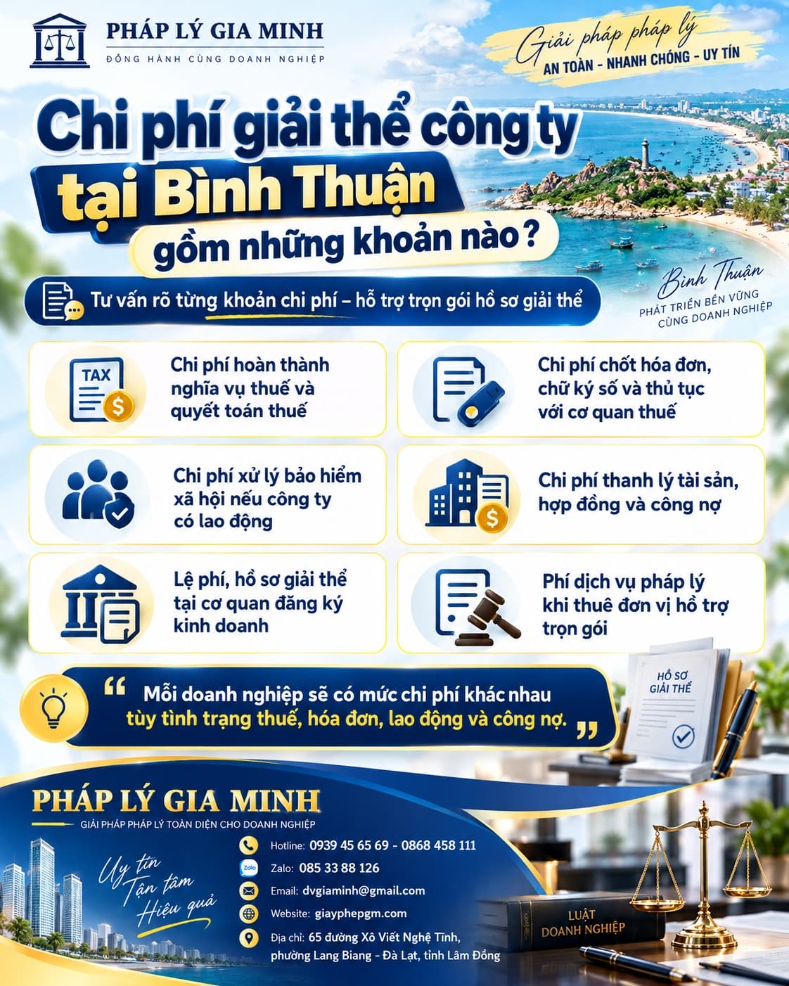 Chi phí giải thể công ty tại Bình Thuận gồm những khoản nào Chi phí giải thể công ty tại Bình Thuận gồm những khoản nào