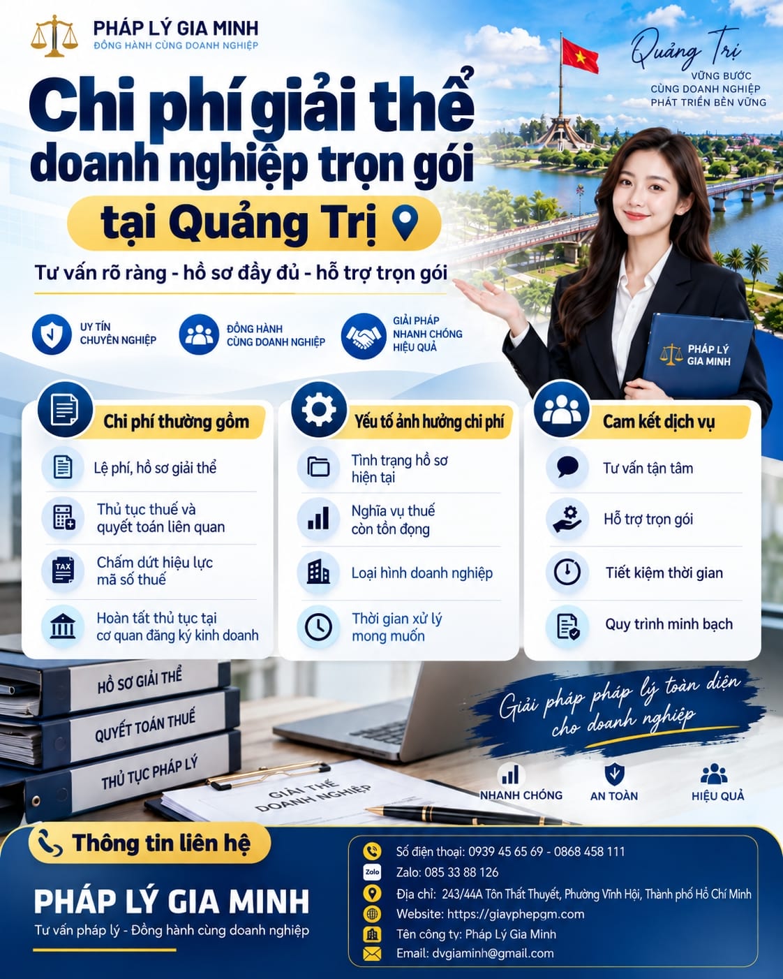 Chi phí giải thể doanh nghiệp trọn gói tại Quảng Trị