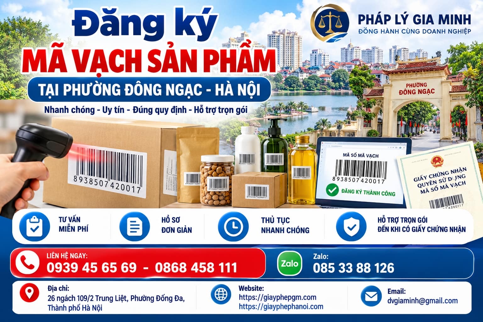 Đăng ký mã vạch sản phẩm tại phường Đông Ngạc Hà Nội