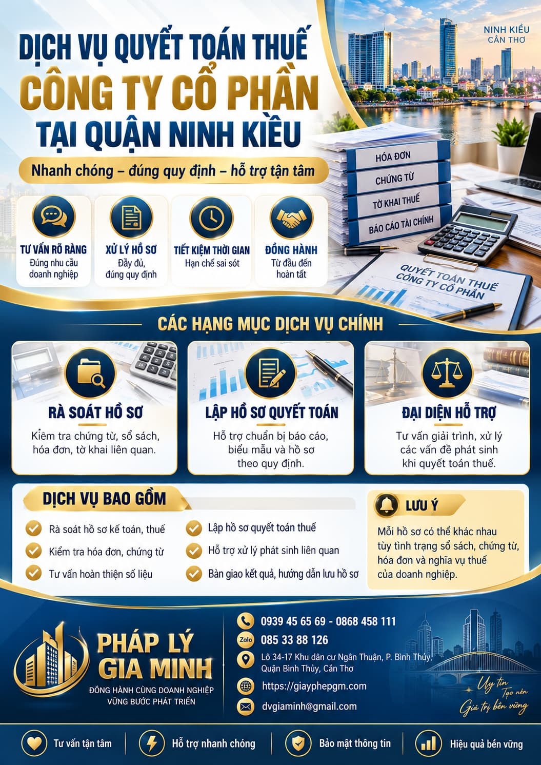 Dịch vụ quyết toán thuế công ty cổ phần tại quận Ninh Kiều