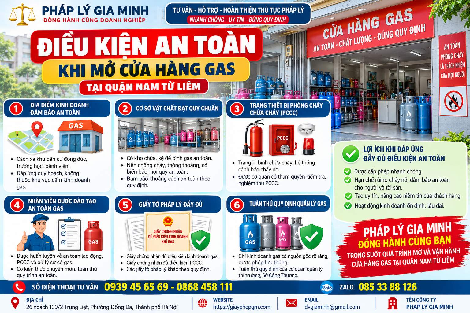 Điều kiện an toàn khi mở cửa hàng gas tại quận Nam Từ Liêm