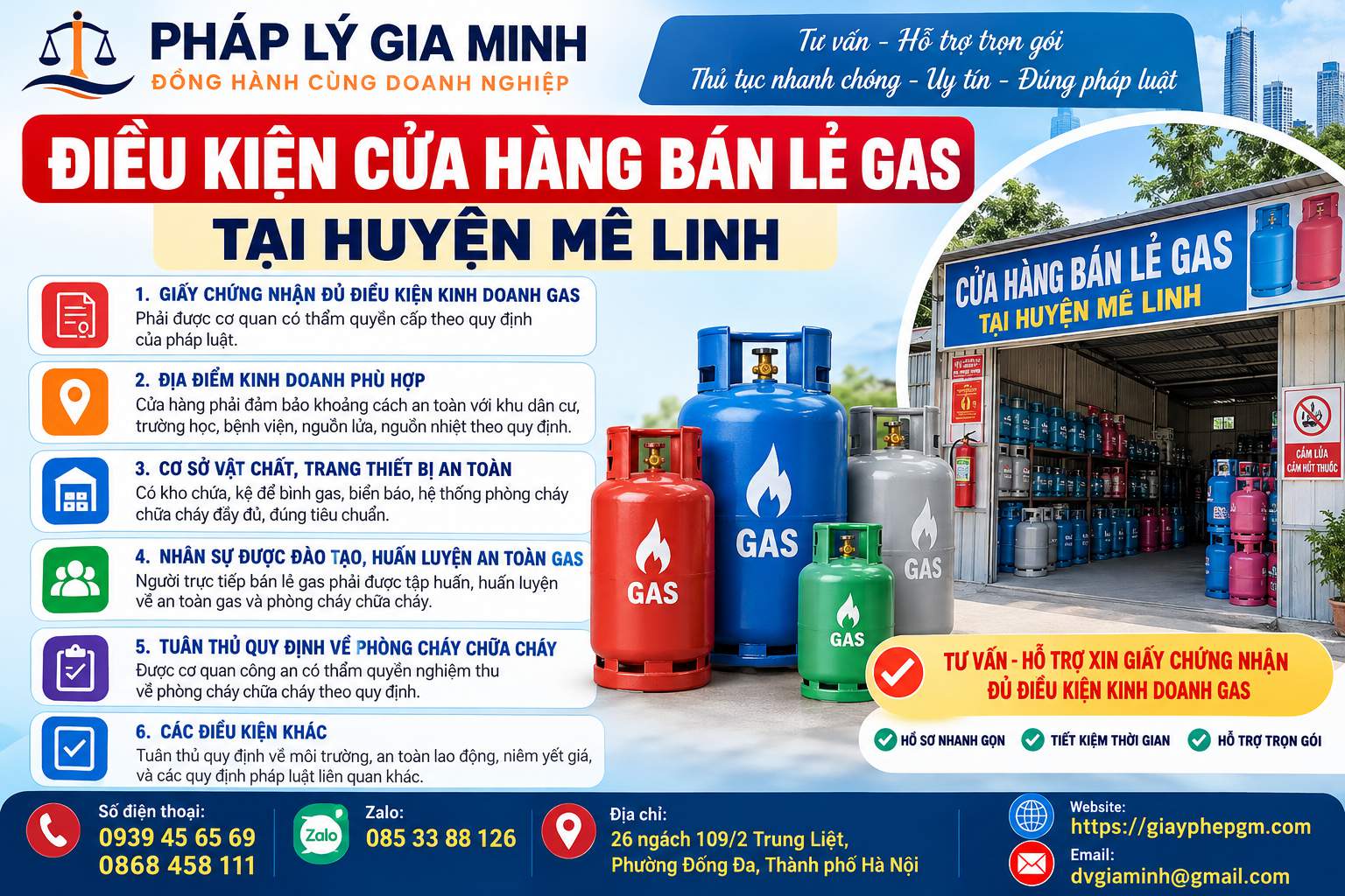 Điều kiện cửa hàng bán lẻ gas tại huyện Mê Linh Điều kiện cửa hàng bán lẻ gas tại huyện Mê Linh