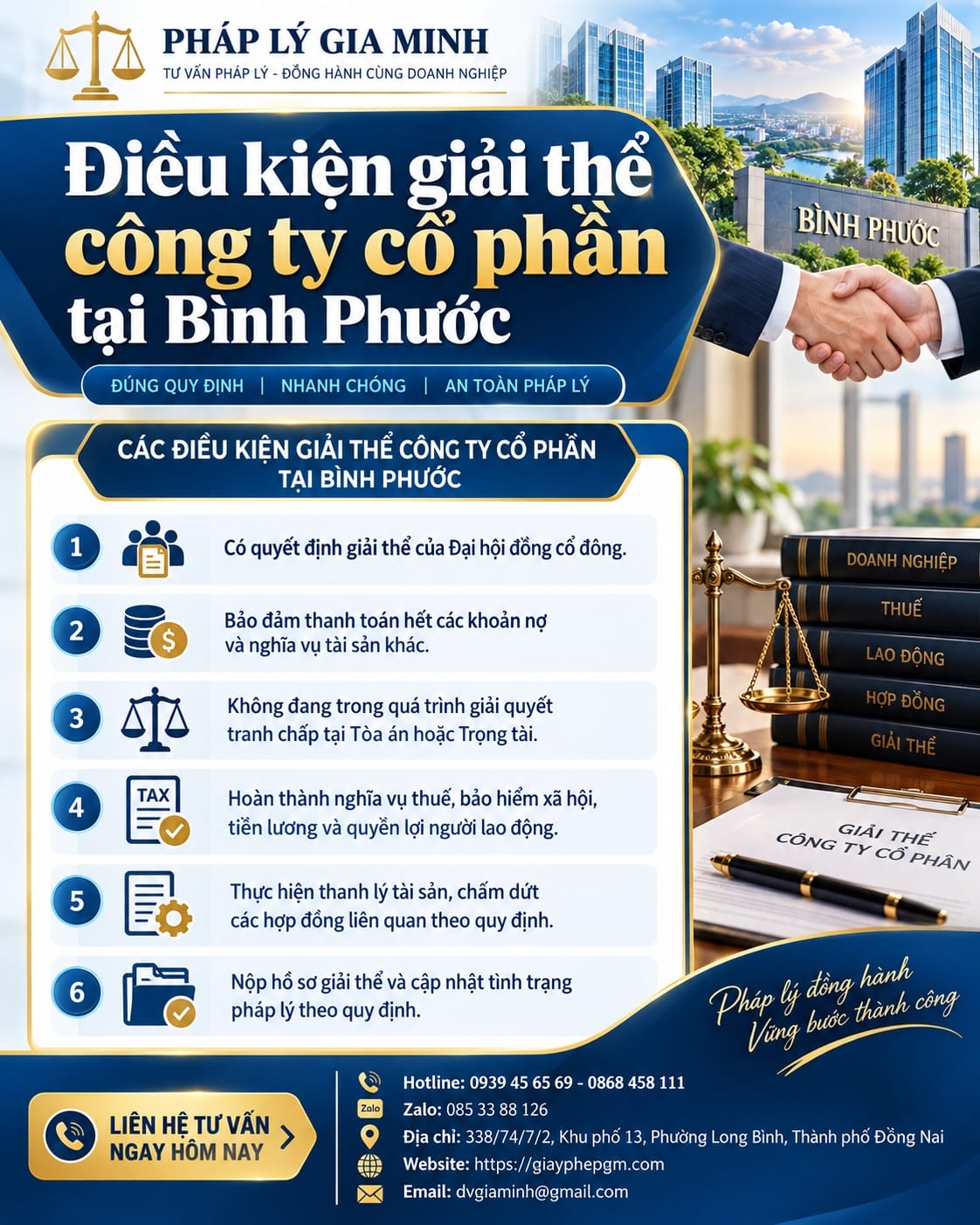 Điều kiện giải thể công ty cổ phần tại Bình Phước Điều kiện giải thể công ty cổ phần tại Bình Phước