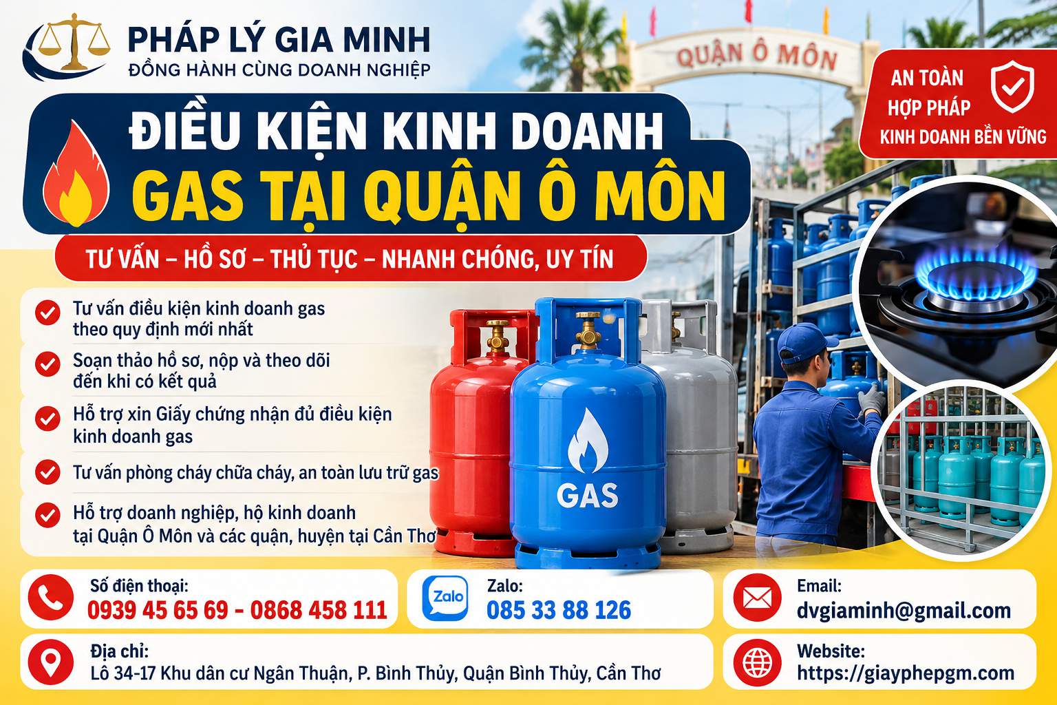 Điều kiện kinh doanh gas tại quận Ô Môn Điều kiện kinh doanh gas tại quận Ô Môn