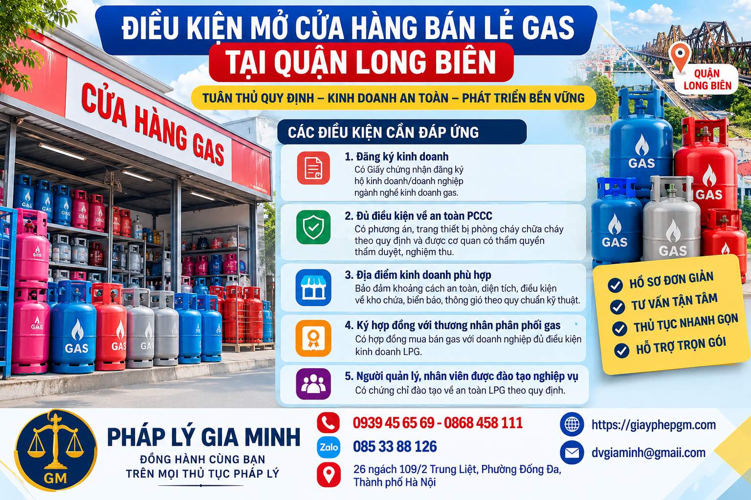 Điều kiện mở cửa hàng bán lẻ gas tại quận Long Biên