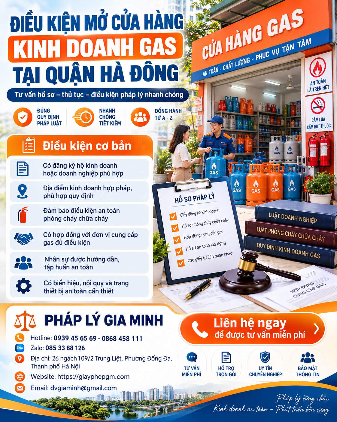 Điều kiện mở cửa hàng kinh doanh gas tại quận Hà Đông
