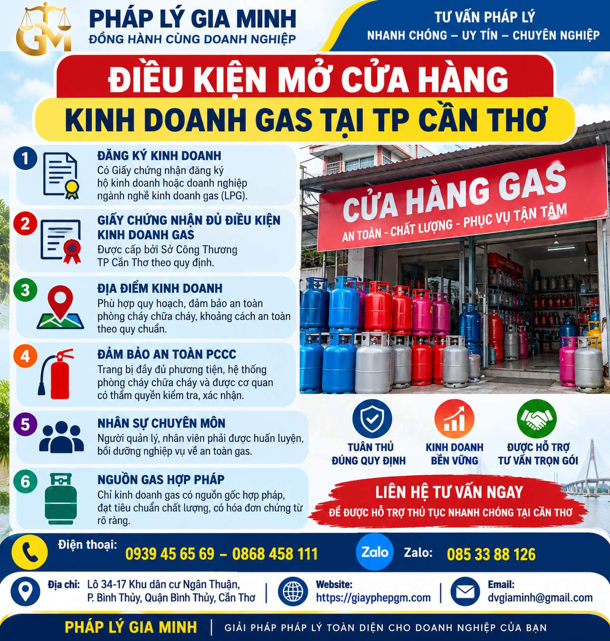 Điều kiện mở cửa hàng kinh doanh gas tại TP Cần Thơ Điều kiện mở cửa hàng kinh doanh gas tại TP Cần Thơ