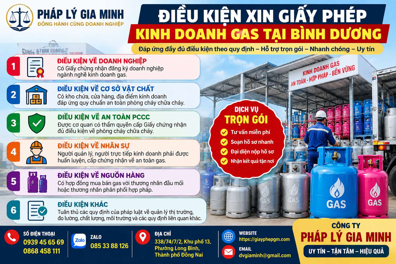 Điều kiện xin giấy phép kinh doanh gas tại Bình Dương Điều kiện xin giấy phép kinh doanh gas tại Bình Dương