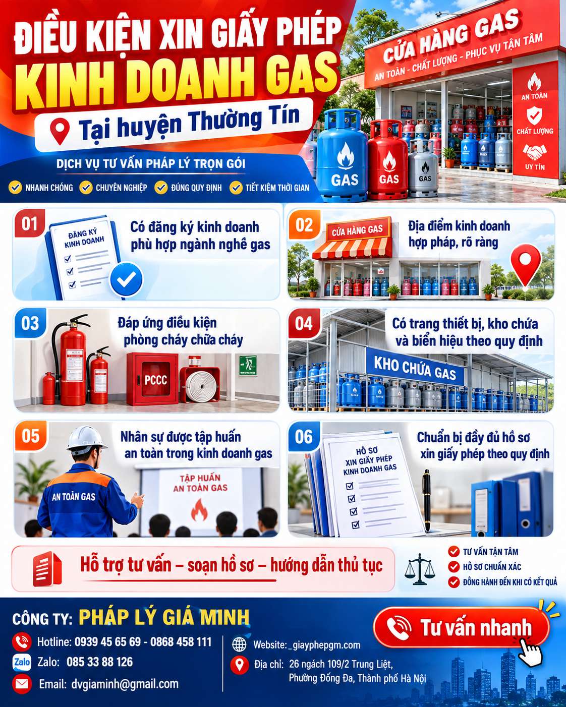 Điều kiện xin giấy phép kinh doanh gas tại huyện Thường Tín