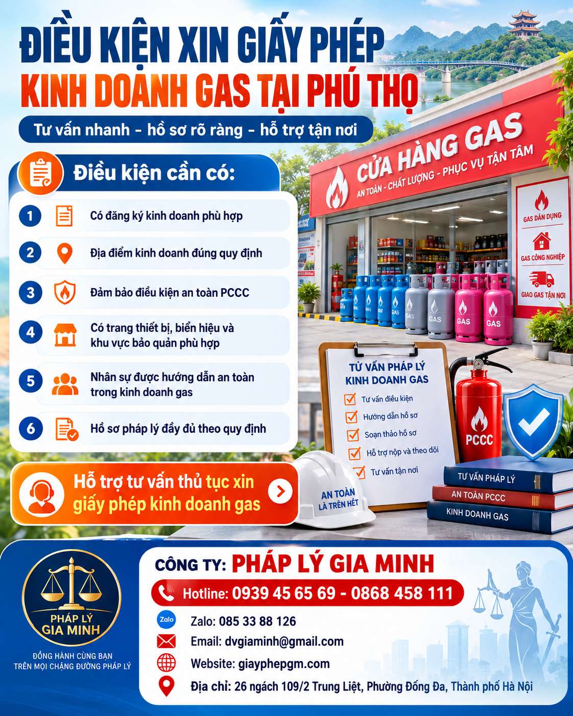 Điều kiện xin giấy phép kinh doanh gas tại Phú Thọ