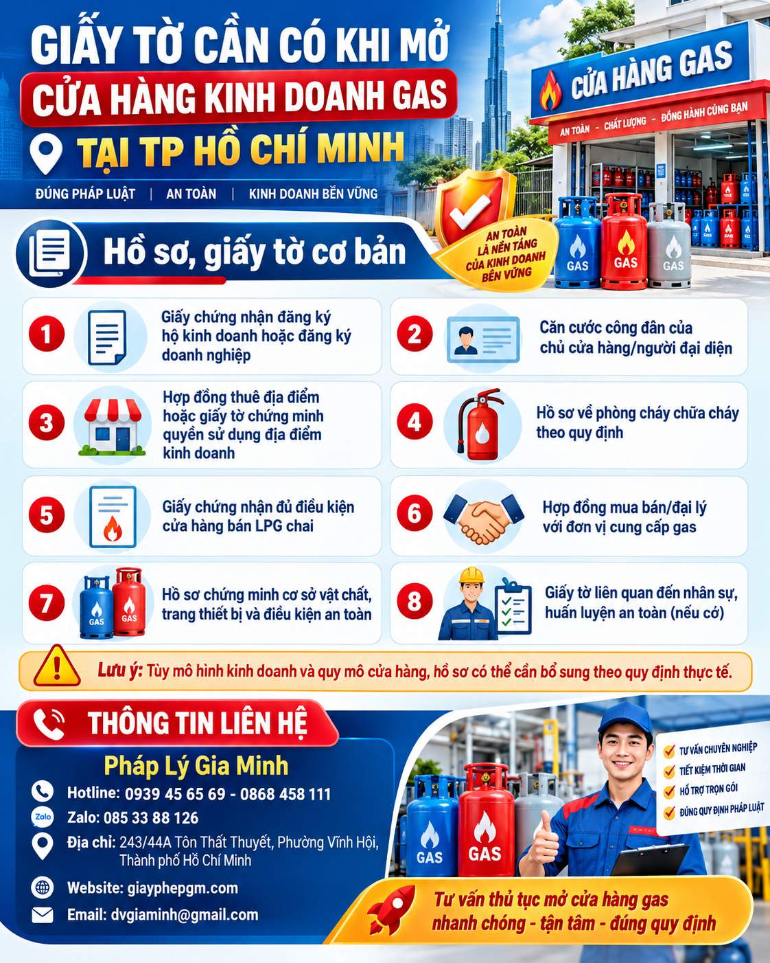Giấy tờ cần có khi mở cửa hàng kinh doanh gas tại TP Hồ Chí Minh