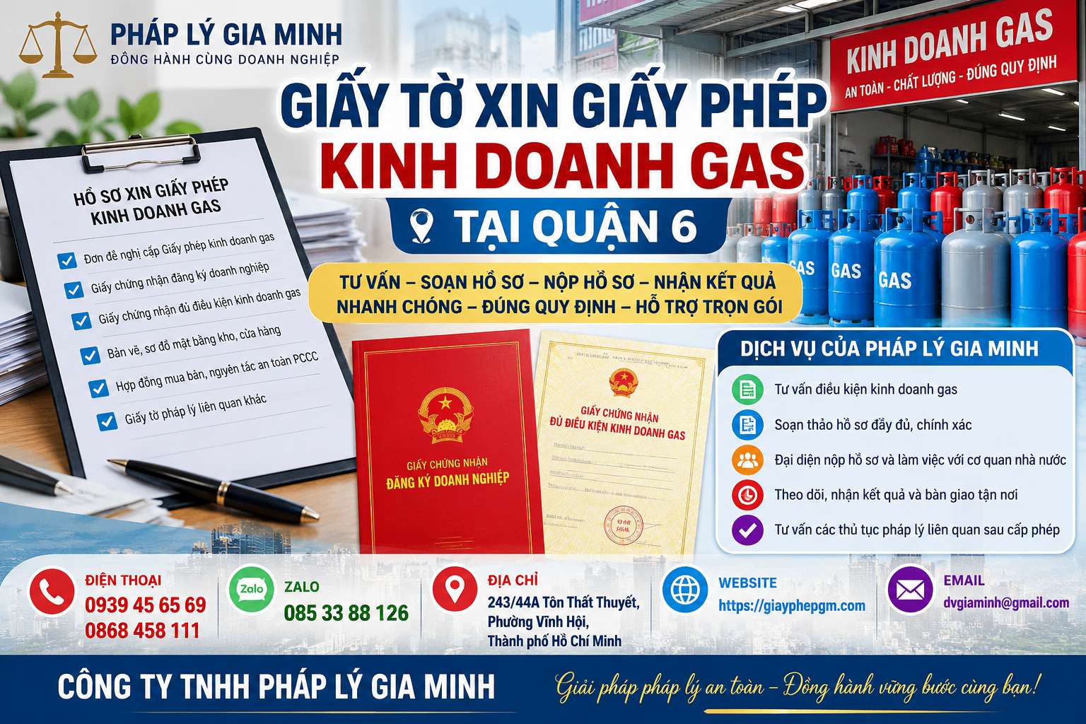 Giấy tờ xin giấy phép kinh doanh gas tại quận 6