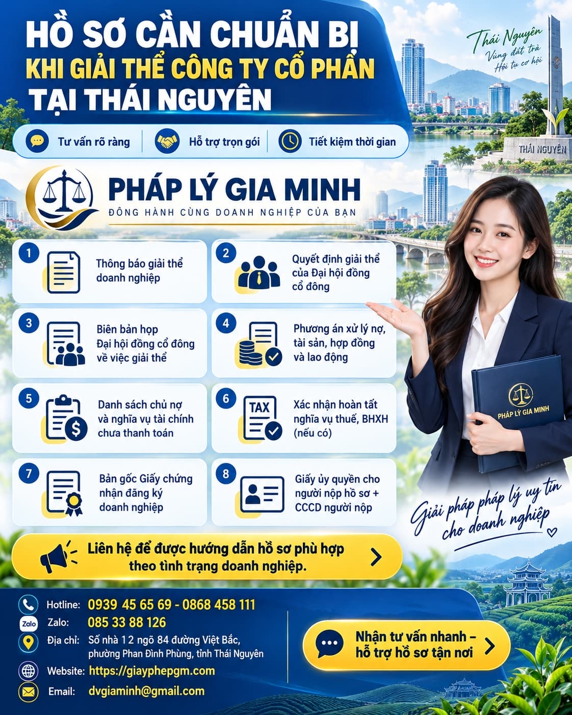 Hồ sơ cần chuẩn bị khi giải thể công ty cổ phần tại Thái Nguyên Hồ sơ cần chuẩn bị khi giải thể công ty cổ phần tại Thái Nguyên