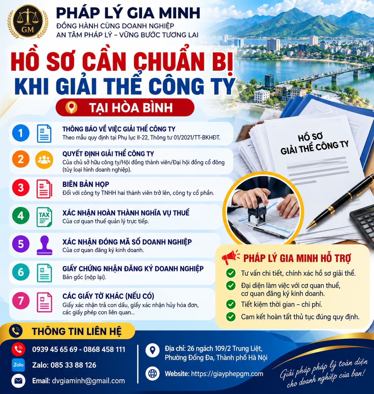 Hồ sơ cần chuẩn bị khi giải thể công ty tại Hòa Bình