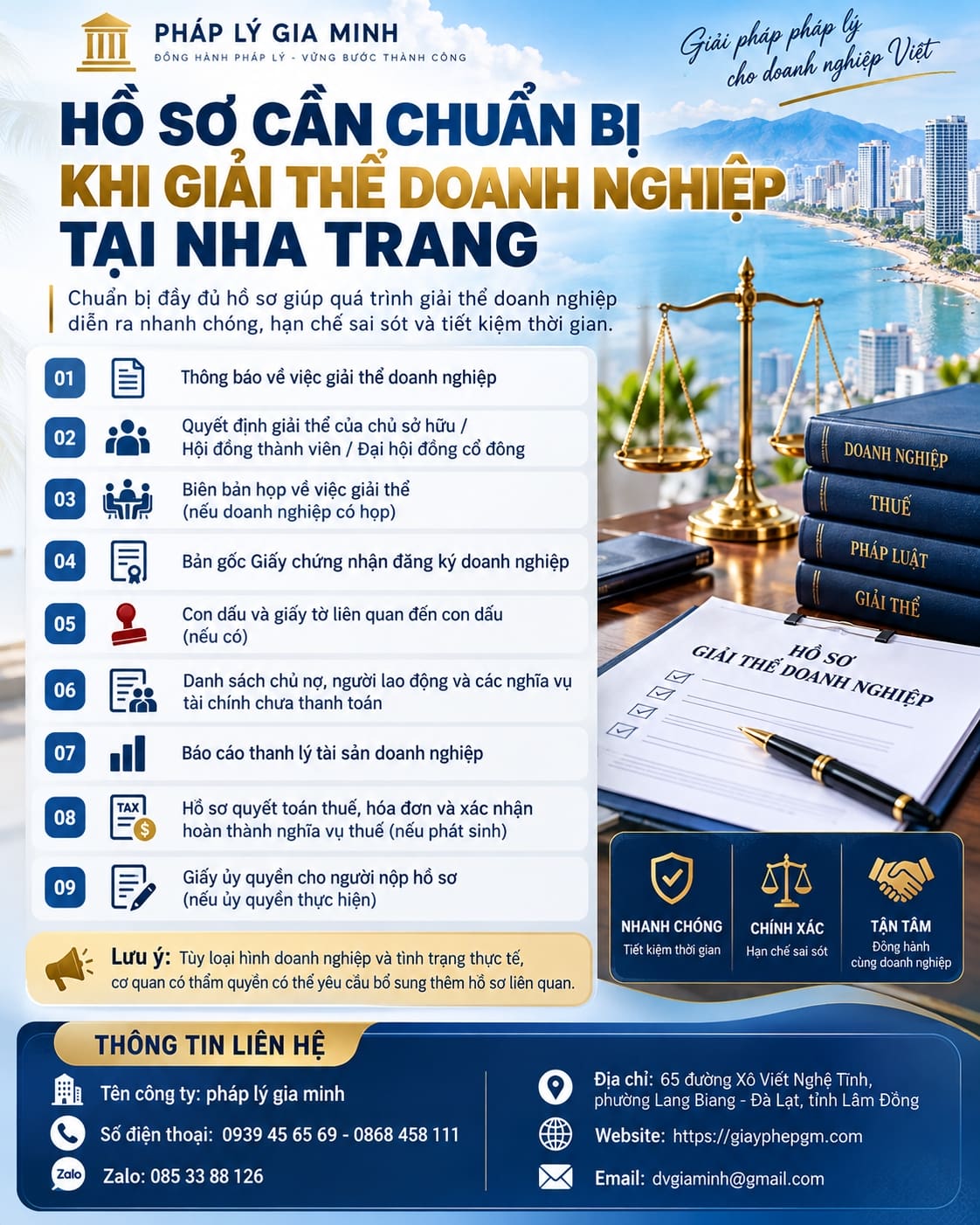 Hồ sơ cần chuẩn bị khi giải thể doanh nghiệp tại Nha Trang
