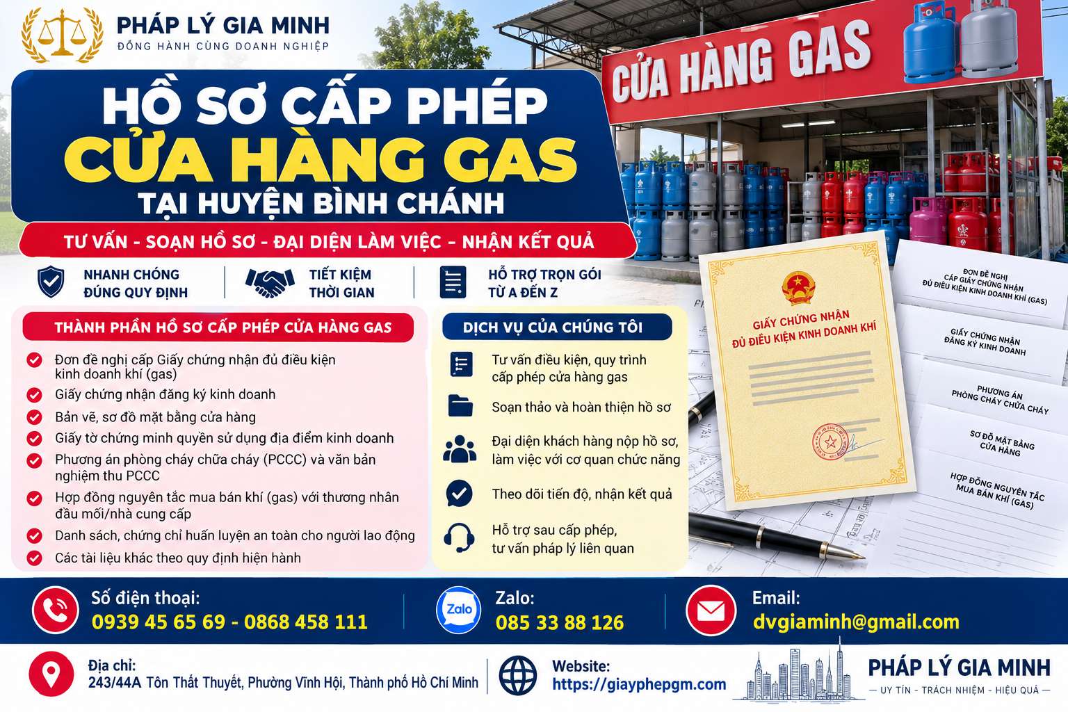 Hồ sơ cấp phép cửa hàng gas tại huyện Bình Chánh