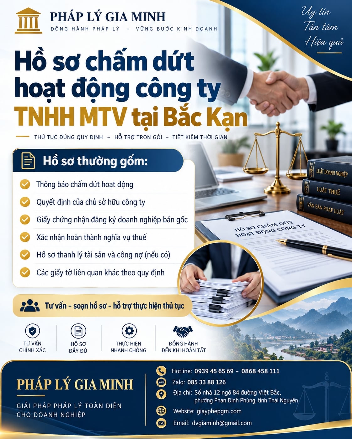 Hồ sơ chấm dứt hoạt động công ty TNHH MTV tại Bắc Kạn Hồ sơ chấm dứt hoạt động công ty TNHH MTV tại Bắc Kạn