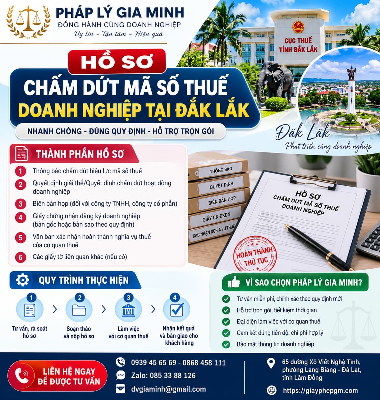 Hồ sơ chấm dứt mã số thuế doanh nghiệp tại Đắk Lắk