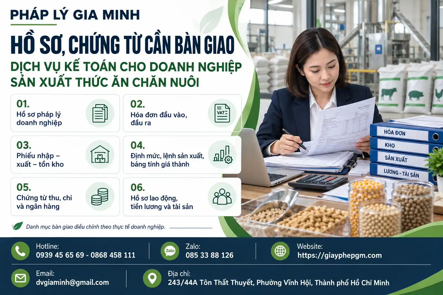 Hồ Sơ Chứng Từ Kế Toán Sản Xuất Thức Ăn Chăn Nuôi