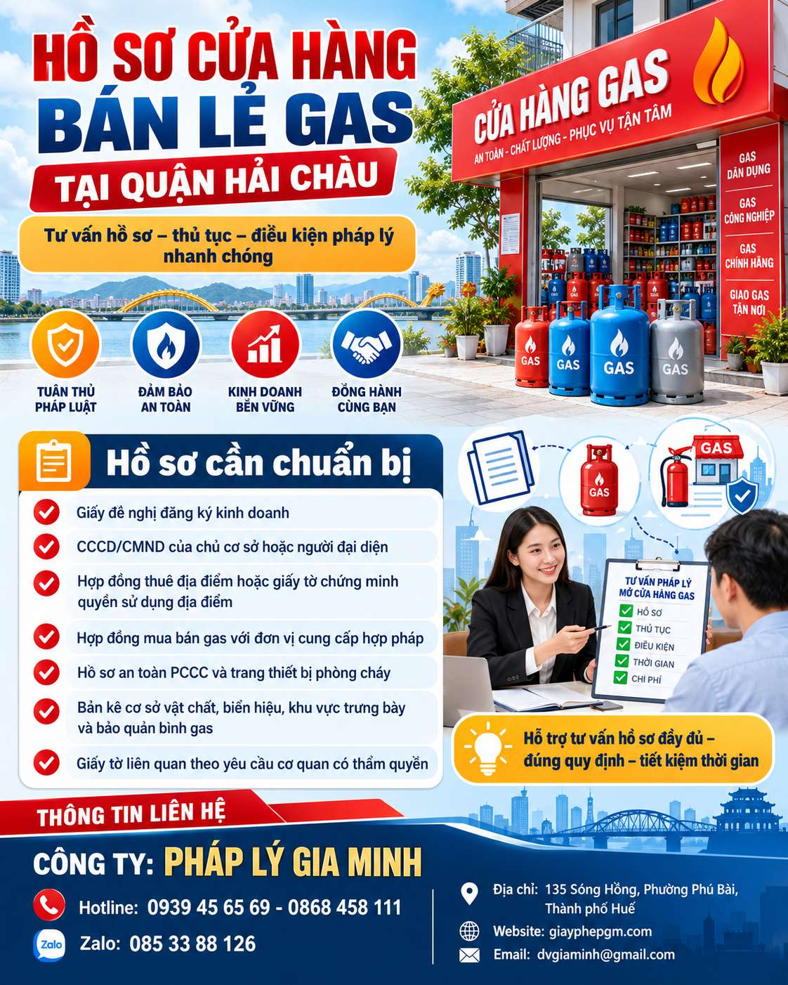 Hồ sơ cửa hàng bán lẻ gas tại quận Hải Châu