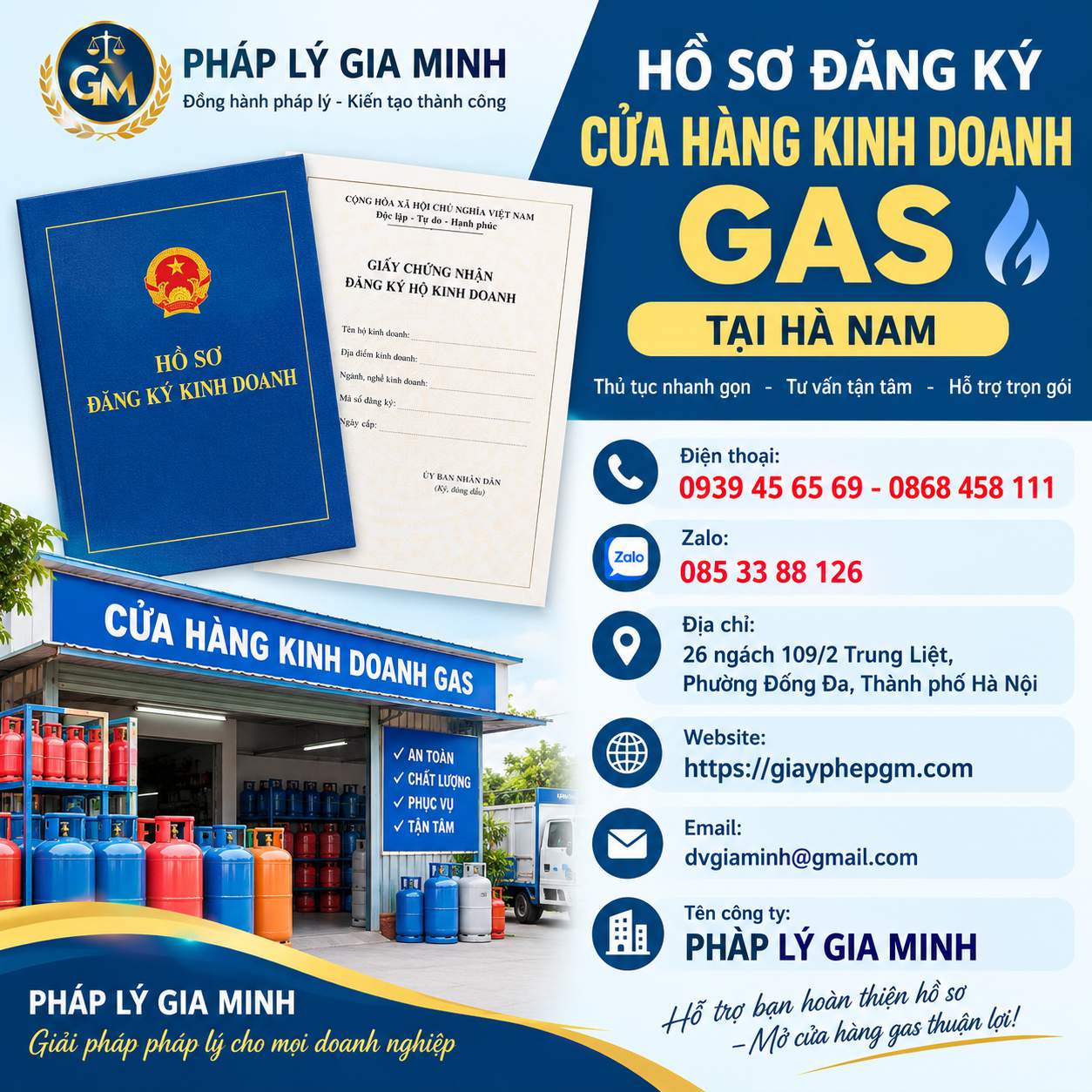 Hồ sơ đăng ký cửa hàng kinh doanh gas tại Hà Nam Hồ sơ đăng ký cửa hàng kinh doanh gas tại Hà Nam